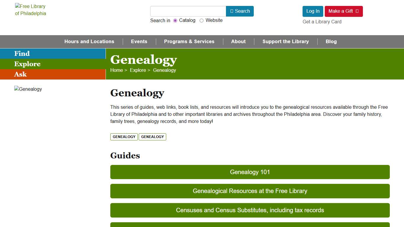 Genealogy - Free Library