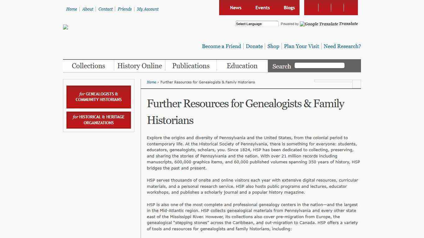 Further Resources for Genealogists & Family Historians | Historical Society of Pennsylvania